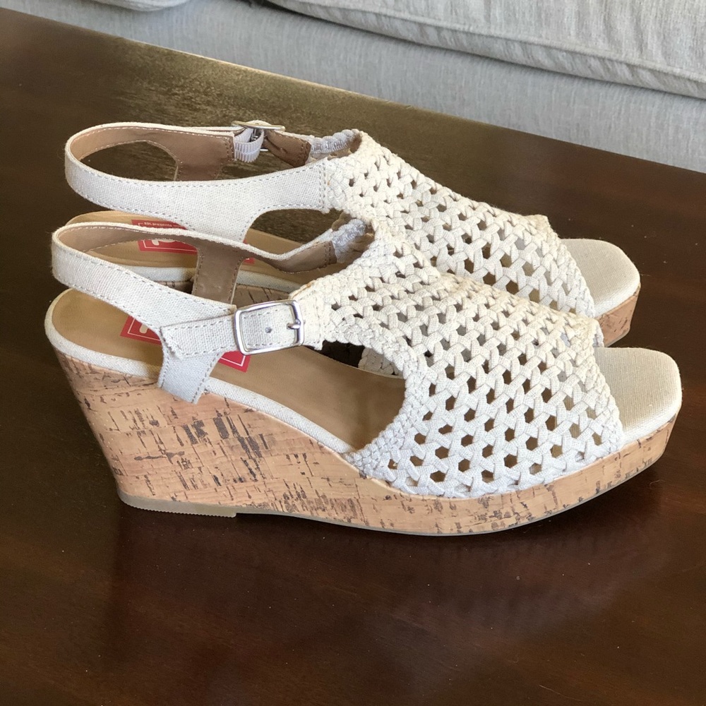 Natural POP Cork Macrame Wedge Sandal Size 11 NEW